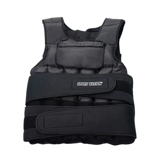 Sport Nation Adjustable Weight Vest With Front Pocket 10 Kilo, Black 3 Sport Nation Adjustable Weight Vest With Front Pocket 10 Kilo, Black