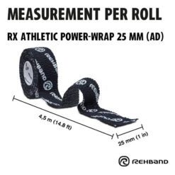 REHBAND RX Athletic Power Wrap, 25mm X 4,5m -Gymstick Butik 20117999 Rehband RX Athletic Power Wrap 25mm x 4.5m Black 04 0422