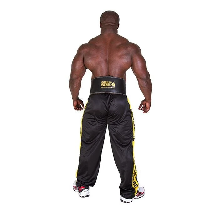 6 Inch Padded Leather Belt, Black/Gold 4 6 Inch Padded Leather Belt, Black/Gold - Billede 2