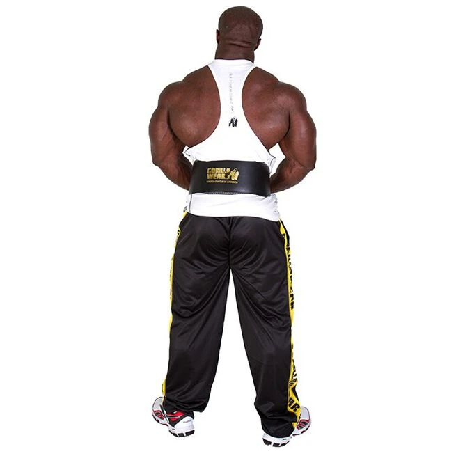 6 Inch Padded Leather Belt, Black/Gold 5 6 Inch Padded Leather Belt, Black/Gold - Billede 3