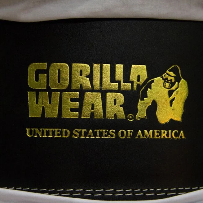 6 Inch Padded Leather Belt, Black/Gold 6 6 Inch Padded Leather Belt, Black/Gold - Billede 4