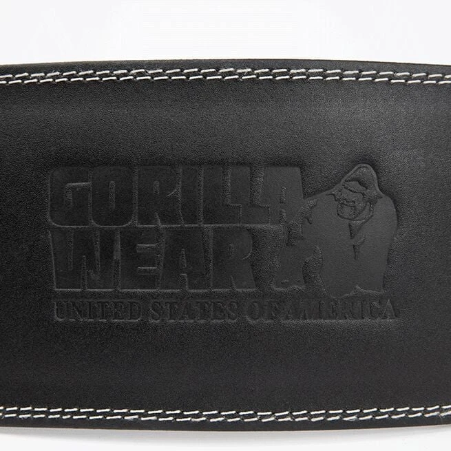 6 Inch Padded Leather Belt, Black/Black 5 6 Inch Padded Leather Belt, Black/Black - Billede 3