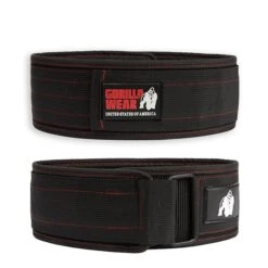 4 Inch Nylon Belt, Black/red