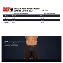 4 Inch Padded Leather Belt, Army Green -Gymstick Butik 9915640011R 4 GWInch Padded Leather Belt Army Green 4 0921