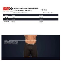 4 Inch Padded Leather Belt, Black/Red -Gymstick Butik 9915690511R GW 4Inch Padded Leather Belt BlackRed 0921